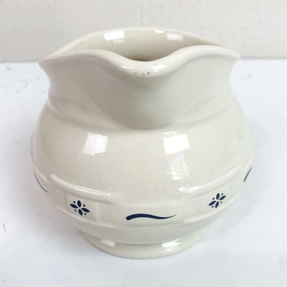 Longaberger Blue Basket Weave Woven Traditions Creamer Pitcher - Picture 4 of 7